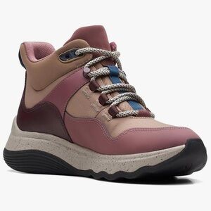 Clarks Women's JAUNT LO Hiking Sneakers Ankle Boot TAUPE/ROSE Size 5.5